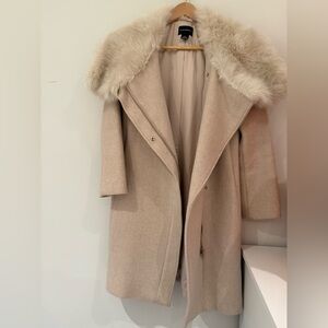 Club Monaco Coat with Faux Fur Trim